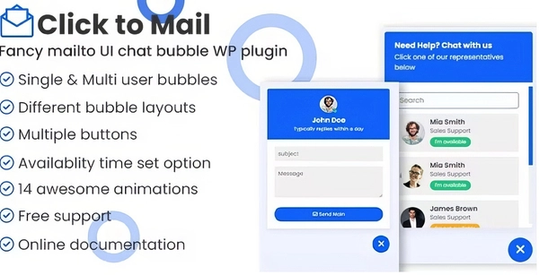 Click to mail - Fancy Mailto UI chat bubbles WordPress plugin