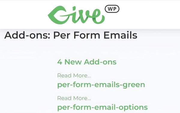 GiveWP Per Form Emails