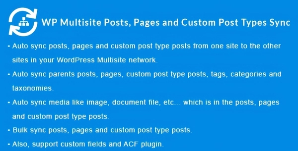 WordPress Multisite Posts, Pages and Custom Post Type Posts Sync 1.4.0
