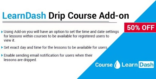 LearnDash Drip Course Add-on 1.0.0
